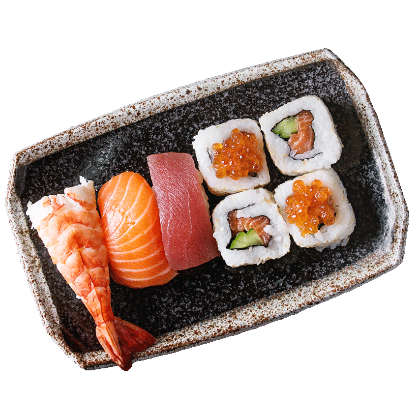 sushi set nigiri and rolls